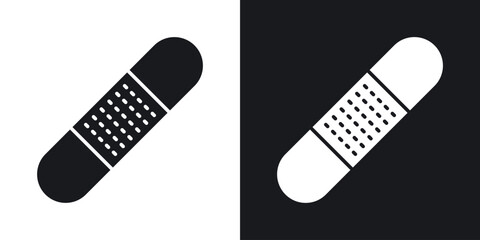Band aid icon flat, silhouette, vector illustrations. flat glyph designs