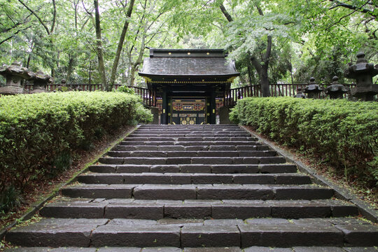 pavilion in a funerary complex (zuihoden or date masamune's mausoleum) in sendai in japan 