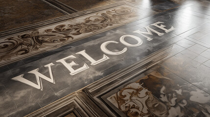 Obraz premium creative text Welcome for background