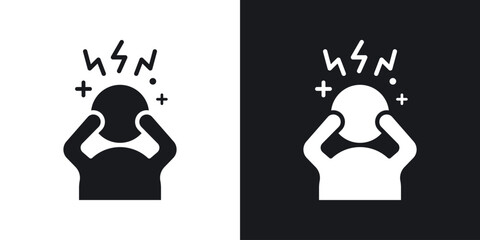 Anxiety icon flat, silhouette, vector illustrations. flat glyph designs