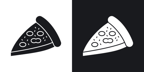 Pizza icon flat, silhouette, vector illustrations. flat glyph designs