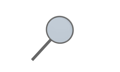 magnifying glass 3d on white background