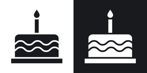 Cake icon flat, silhouette, vector illustrations. flat glyph designs