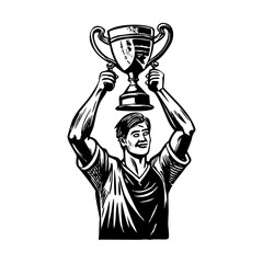 Obraz premium An illustration of sports trophy designed vintage style