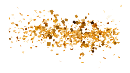 PNG Falling golden confetti background celebration decoration.