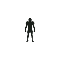 Fototapeta premium Silhouette illustration of an american football player wearing full protective gear