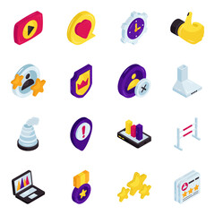Set of User Interface Isometric Icons