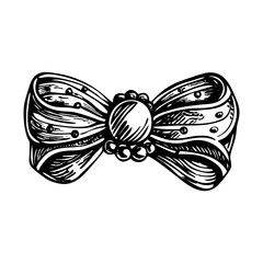 A glyph style illustration depicting pearl barrette