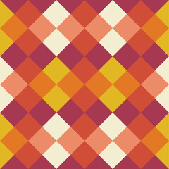 Vibrant Warm Argyle Seamless Pattern