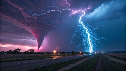 Abstract 3D visualization of glowing magenta and electric blue trading lines tw, showcasing dynamic motion, vibrant light trails, and futuristic trading data lines