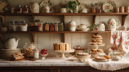 A charming family bakery displaying a variety of freshly baked pastries and warm ambiance.