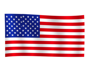 American Flag on Flagpole PNG Cutout, USA Flag Isolated