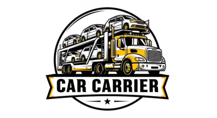 Car carrier truck transports vehicles