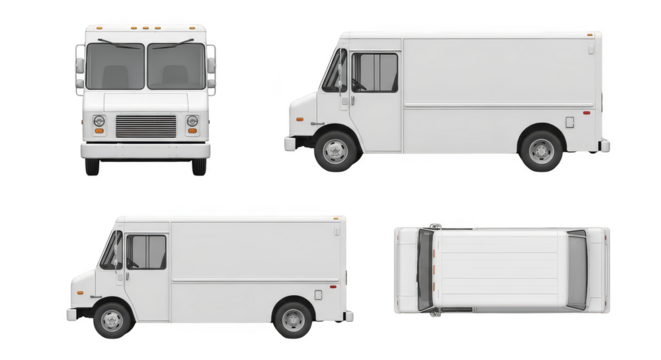 Food truck perspectives clean illustration