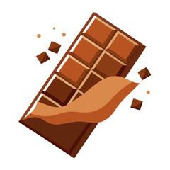 chocolate bar on white background