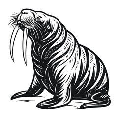 Obraz premium White back ground a black and white illustration of a full Goose.