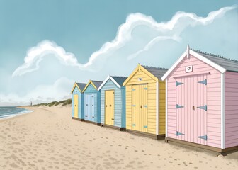 beach huts on the beach