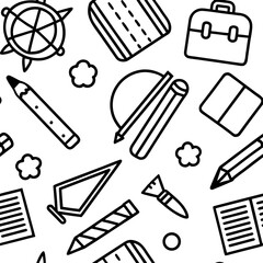 school  suplies  pattern icon 