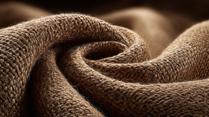 Fototapeta premium A beautiful textile displays its texture and rustic charm in a soft, warm light.