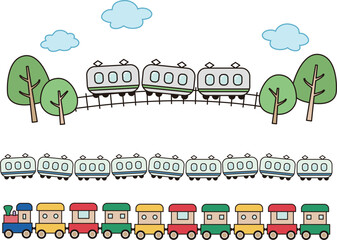 かわいい列車のキッズイメージイラスト
