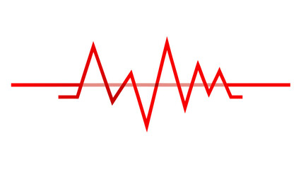 Red jagged line graph representing fluctuating data on a white background