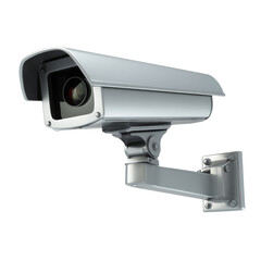Surveillance camera mounted on wall, designed for security monitoring. This device captures video footage for safety and protection in various environments