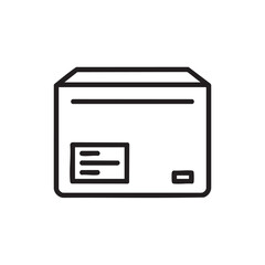 A line drawing of a cardboard shipping box.