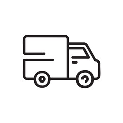 Fototapeta premium A black and white line drawing of a delivery truck.
