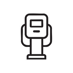 A black and white line drawing of a parking meter.