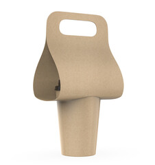 Blank 3d coffee cup paper holder mockup template illustration.