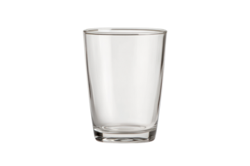 Empty Glass: A pristine, transparent glass stands alone, showcasing the simplicity and clarity of form, inviting the viewer's eye to appreciate its elegant design. 
