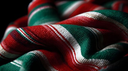 Close-up view of a textured fabric with vibrant stripes.