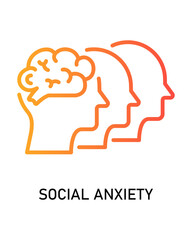 Thin Line Style Group Thinking Process Head Brainstorming Concept Icon