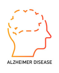 Simple Outline Human Head Memory Loss Brain Mental Health Icon