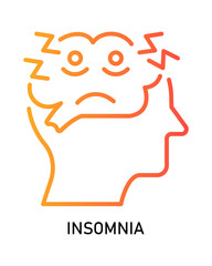 Outline Simple Head Brainstorming Stress Line Art Style Icon Symbol