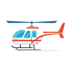 Fototapeta premium White and Red Emergency Helicopter Illustration - AI Generated
