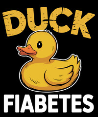 rETRO Funny Diabetes Awareness I Duck Fiabetes I Cool Rubber Duck