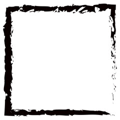 Black square frame isolated on white. Old worn frame . Vector frame for text, photo, card, certificate, picture, banner, poster