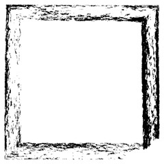 Black square frame isolated on white. Old worn frame . Vector frame for text, photo, card, certificate, picture, banner, poster