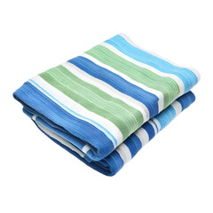 Folded Striped Beach Towel in Shades of Blue