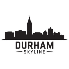 Obraz premium Durham skyline. Vector illustration. Vector black silhouette. with white background.