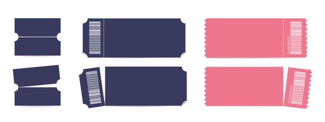 set of  vector tickets