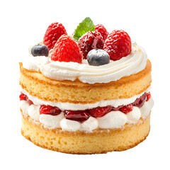 Delicious Sponge Cake Isolated on White Background for Culinary Designs