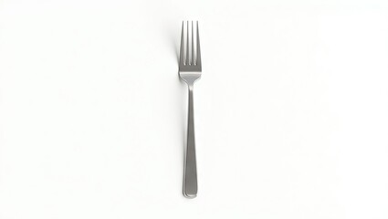 Fototapeta premium Stainless steel fork on a white surface.