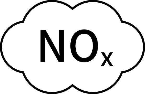 NOx（窒素酸化物）のシンプルなアイコン、雲の形