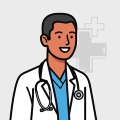 Fototapeta premium young doctor with stethoscope