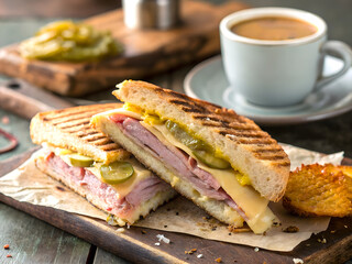 Delicious Cuban and Ham and Cheese Sandwiches with Pickles