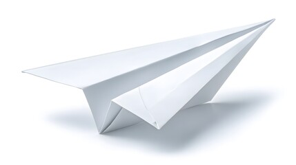 A detailed paper airplane in flight, capturing the simplicity and elegance of origami