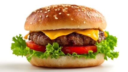 Delicious hamburger with fresh ingredients, a culinary delight