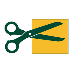 Scissors Cutting Fabric Icon